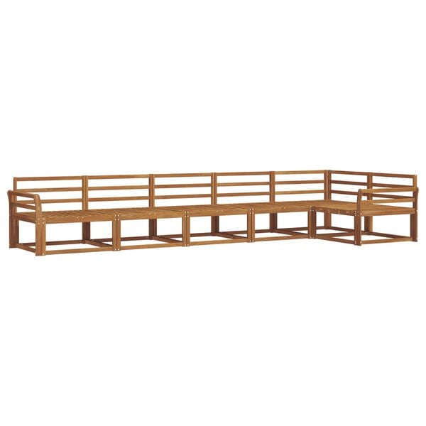 vidaXL Комплект дивани за открито 6 pcs Естествен