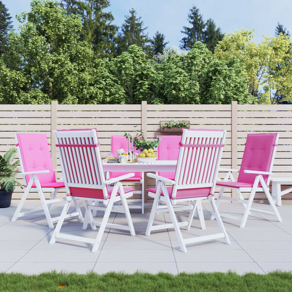 vidaXL Възглавници за столове с висока облегалка 6 бр розови текстил