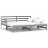 vidaXL Разтегателно дневно легло, без матрак, сиво, 2x(90x200) см