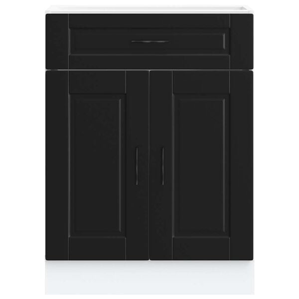 vidaXL Кухненски шкаф Porto, черен, инженерно дърво