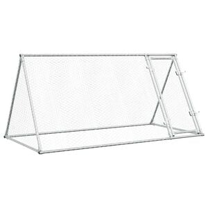 vidaXL Клетка за пилета сребриста 200x105x91 см поцинкована стомана