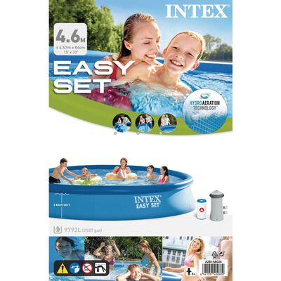 Intex Басейн "Easy Set" с филтърна система 457x84 см