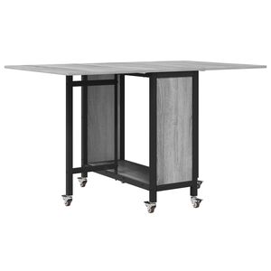 vidaXL Сгъваема трапезна маса с колелца 130 x 80 x 76,5 см стомана PB