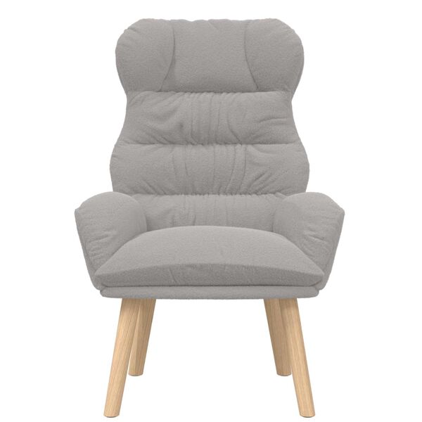 vidaXL фотьойл Светлосиво 69 x 74 x 93 см Тъкан Шерпа