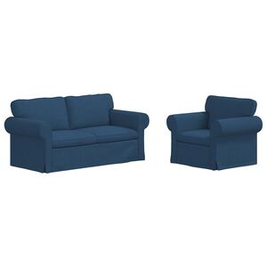 vidaXL Комплект дивани 2 pcs Синьо 175 x 82 x 80 см текстил