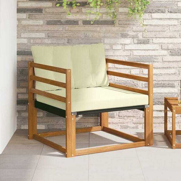 vidaXL Комплект дивани за открито Солидно акациево дърво и текстилена