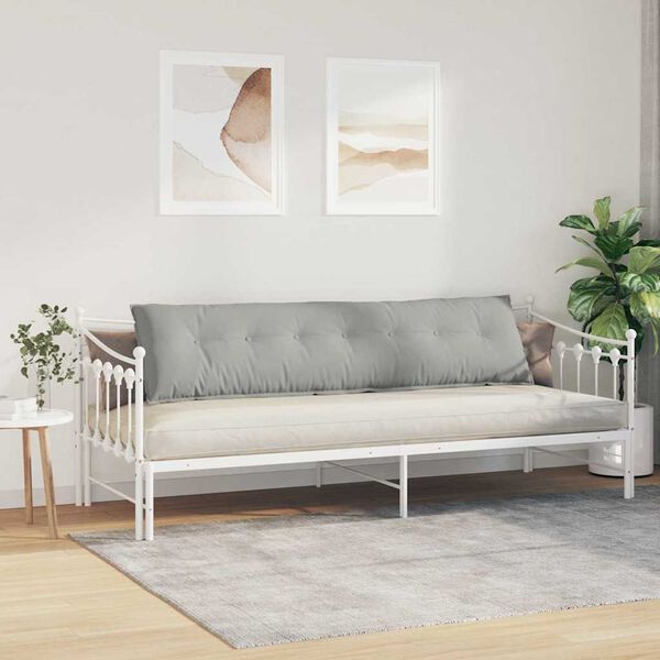 vidaXL Възглавница за гръб Светлосиво 200 x 50 см Микрофибърна тъкан