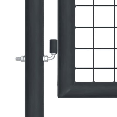 vidaXL Мрежеста градинска врата, поцинкована стомана, 100x225 см, сива