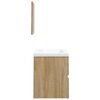 vidaXL Шкаф за баня с мивка и огледало, дъб сонома