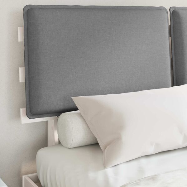 vidaXL Леглова рамка с тапицирана гръбна част Светлосиво 140 x 190 cm