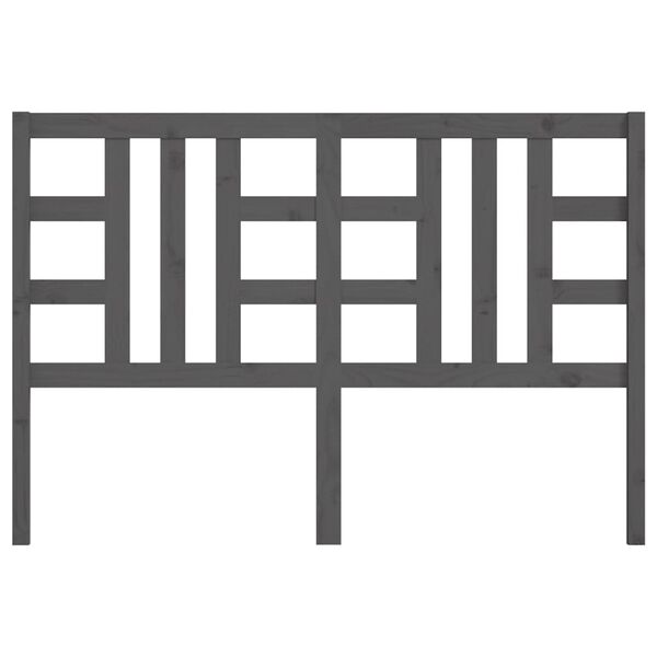 vidaXL Горна табла за легло, сива, 146x4x100 см, бор масив