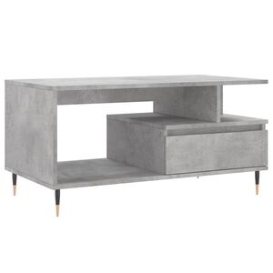 vidaXL Кафе маса, бетонно сива, 90x49x45 см, инженерно дърво