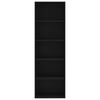 vidaXL 5-етажна библиотека, черна, 60x30x189 см, инженерно дърво