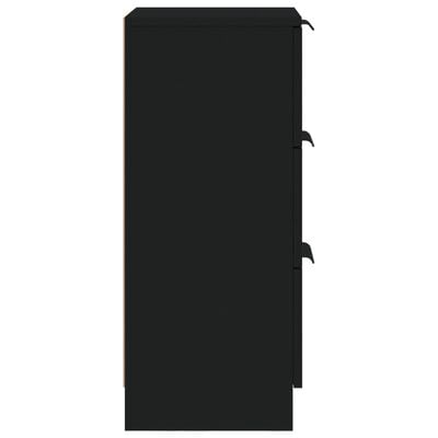 vidaXL Сайдборд, черен, 30x30x70 см, инженерно дърво