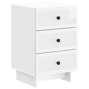 vidaXL Нощен шкаф Бял гланц 43 x 41 x 66,5 см Инженерна дървесина