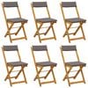 vidaXL Външни бistro столове 6 pcs Тъмносиво 40 x 53 x 80 см