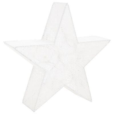 vidaXL Коледна украса звезди 3 бр бели мрежа LED за открито/закрито