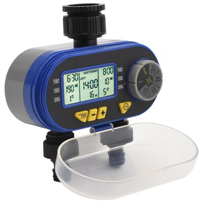 vidaXL Дигитален таймер за поливане с двоен изход и сензор за влага