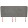 vidaXL Горна табла за легло с уши, светлосива,163x23x118/128 см кадифе