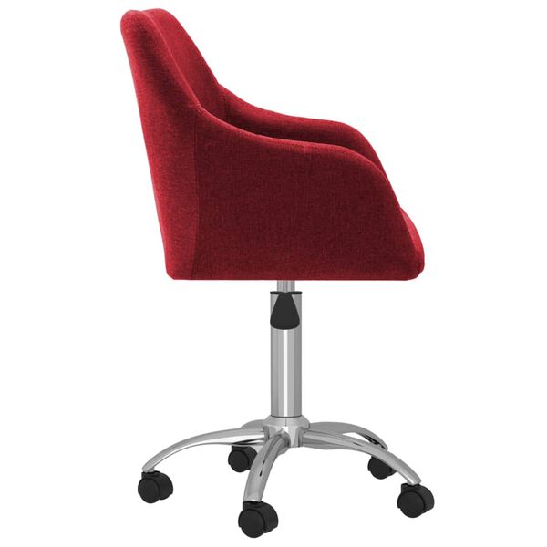 vidaXL Въртящи се трапезни столове, 4 бр, виненочервени, текстил