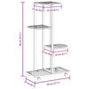 vidaXL 4-етажна стойка за цветя на колела, 44x23x80 см, бяла, желязо