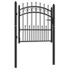 vidaXL Оградна порта EMMEN с шипове, стомана, 104x87 см, черна