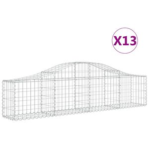 vidaXL Габионни кошници арка 13 бр 200x30x40/60 см поцинковано желязо
