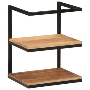 vidaXL Рафт за стена, 40x30x50 см, акациево дърво масив и желязо