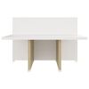 vidaXL Кафе маса, сонома дъб и бяло, 111,5x50x33 см, инженерно дърво