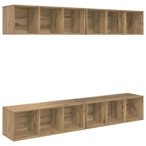 vidaXL Комплект ТВ шкаф 4 pcs Дъб 37 x 37 x 107 см Инженерно дърво
