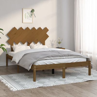 vidaXL Рамка за легло, меденокафява, 120x200 см, дърво масив