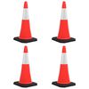 vidaXL Светлоотразителни трафик конуси с тежки основи, 4 бр, 75 см