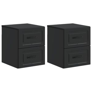vidaXL Спален шкаф с монтаж на стена 2 pcs Черно 34,5 x 33 x 40 см