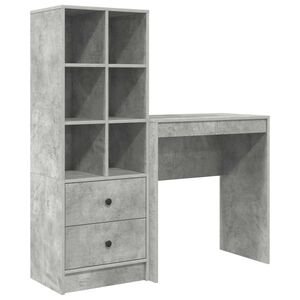 vidaXL Бюро Циментено сиво 115,5 x 40 x 127 см 2 бр.