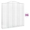 vidaXL Габионни кошници арка 6 бр 200x30x200/220 см поцинковано желязо