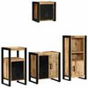 vidaXL Комплект мебели за баня 4 бр. Кафяв и черен 55 x 35 x 60 см