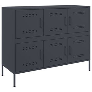 vidaXL Бюфет, антрацит, 100,5x39x79 см, стомана