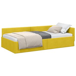 vidaXL Ъглова рамка за легло Жълто 80 x 200 cm Кадифе
