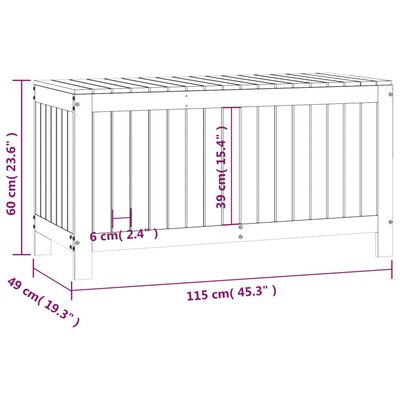 vidaXL Кутия за съхранение, меденокафява, 115x49x60 см, бор масив