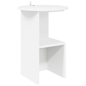 vidaXL Странична маса Бяло &Oslash; 39,5 x 55 см Инженерна дървесина