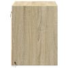 vidaXL Нощни шкафчета за стена с LED осветление, 2 бр, сонома дъб