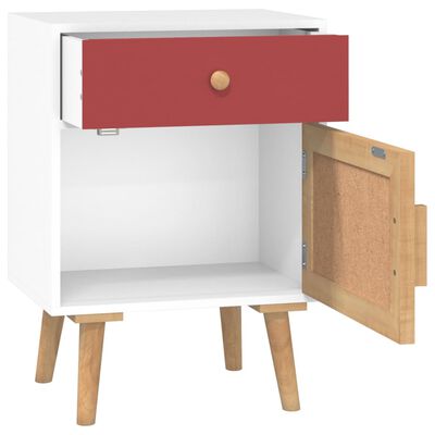 vidaXL Нощно шкафче, бяло, 40x30x55 см, инженерно дърво