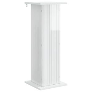 vidaXL Стойка за растения Бял гланц 30,5 x 30 x 80,5 см