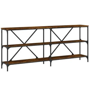 vidaXL Конзолна маса опушен дъб 180x30x75 см инженерно дърво и желязо