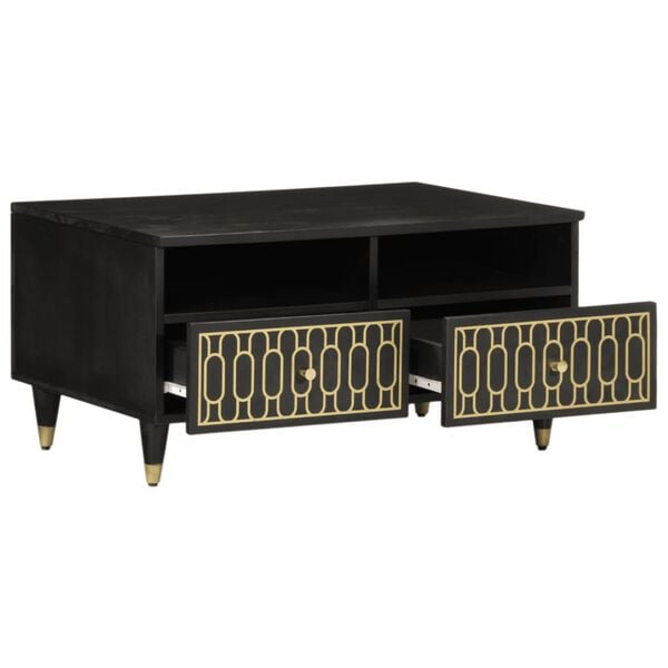 vidaXL Маса за кафе, 80x54x40 см, мангово дърво масив