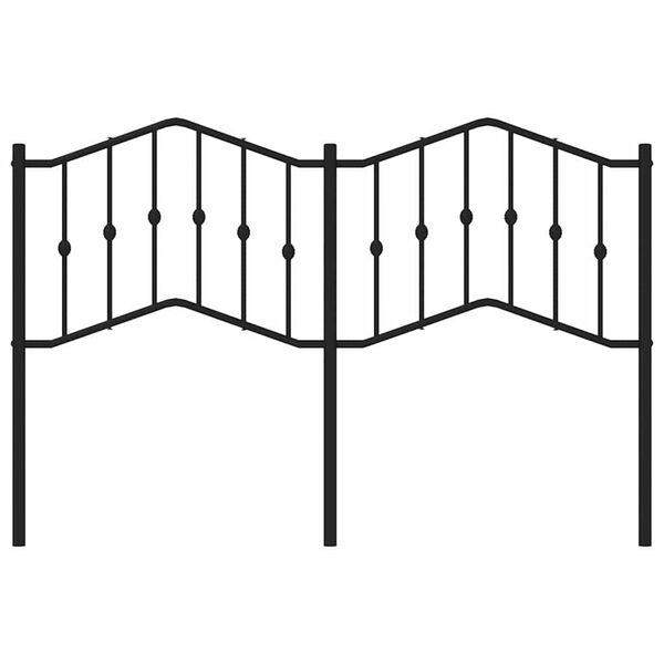 vidaXL Метална табла за глава, черна, 150 см