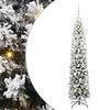 vidaXL Изкуствена коледна елха с LED светлини Зелен и бял 180 cm