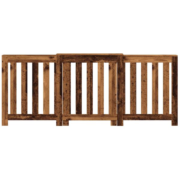 vidaXL Капак за радиатор, старо дърво, 205x21,5x83,5см инженерно дърво