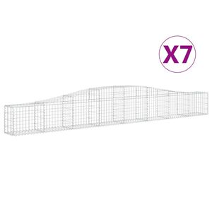 vidaXL Габионни кошници арка 7 бр 400x30x40/60 см поцинковано желязо