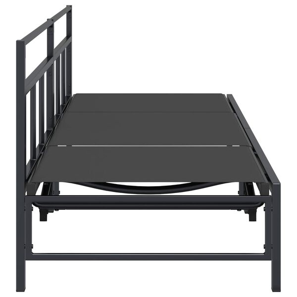 vidaXL Шезлонг Черен 200 x 62 x 59,5 см Textilene